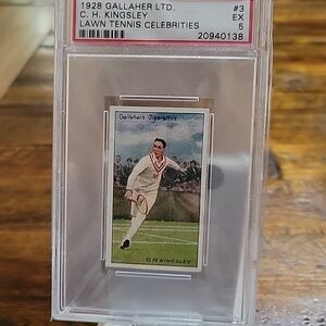 1928 Gallaher LTD C. H. Kingsley Lawn Tennis Celebrities Card PSA 5